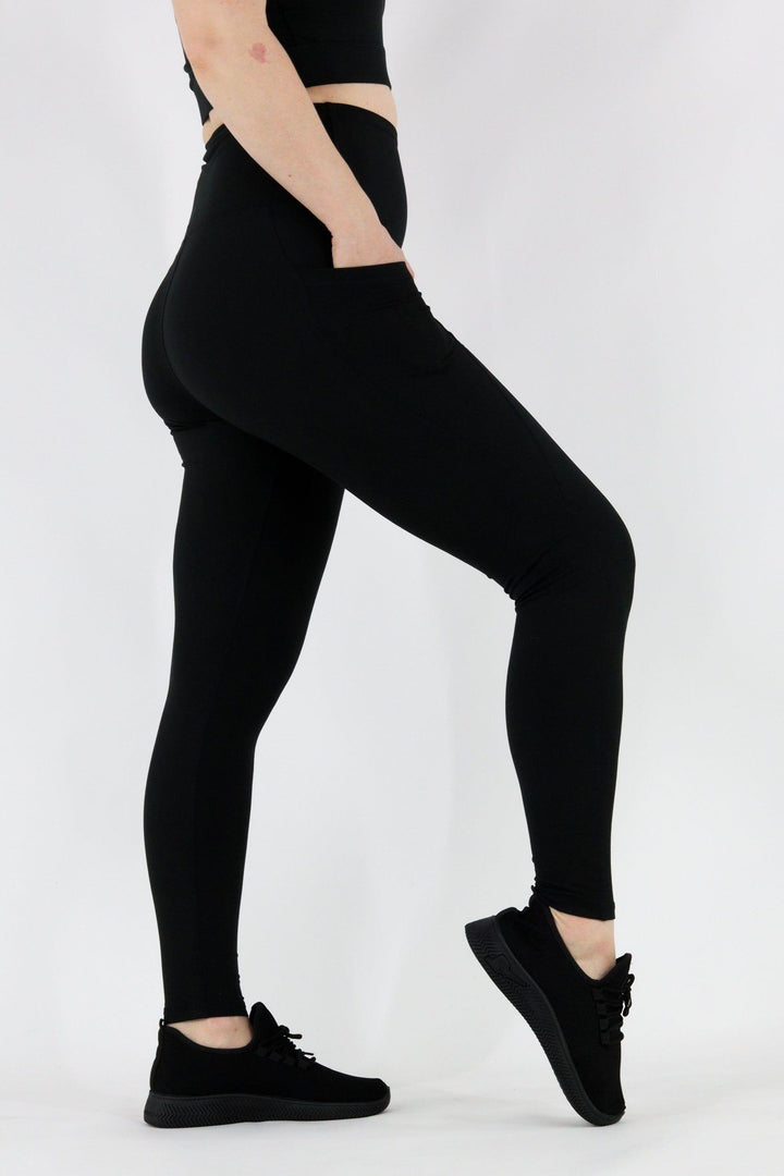 Black - Hybrid 2.0 - Leg Pockets - Full Leggings Hybrid Full Leggings Pawlie   